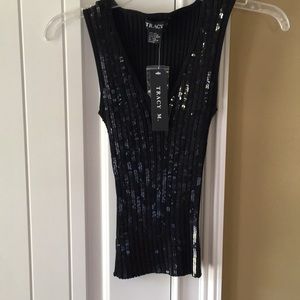 Black sequined top